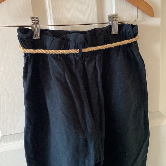 RESERVED Navy blue pants with rope belt - Picture 3 of 4